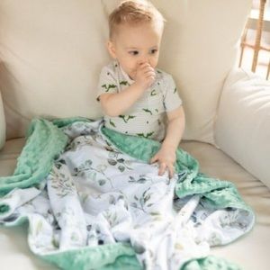 Eucalyptus lights green Minky blanket